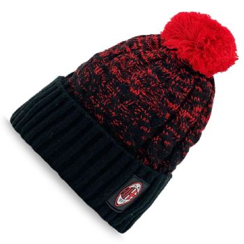 Official AC Milan Black Two-Tone Beanie – Red Trim 1899
