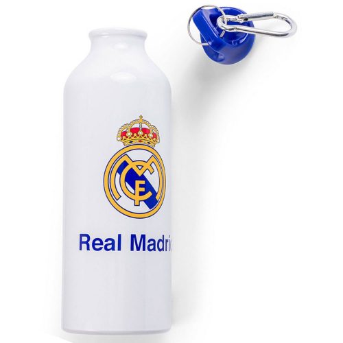 Real Madrid FC Aluminium Drinks Bottle, White Gloss Bottle, La Liga Gift