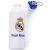 Real Madrid FC Aluminium Drinks Bottle, White Gloss Bottle, La Liga Gift