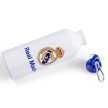Real Madrid FC Aluminium Drinks Bottle, White Gloss Bottle, La Liga Gift