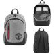 Official Manchester United FC Heather Grey Backpack – Black Crest & Laptop Pouch