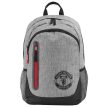 Official Manchester United FC Heather Grey Backpack – Black Crest & Laptop Pouch