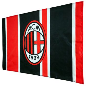 AC Milan Flag – 100x140 cm, Club Crest, Red/Black