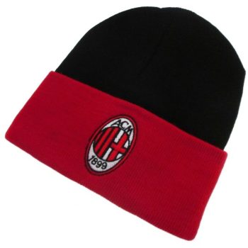   Official AC Milan Two-Tone Beanie Black-Red – Acrylic Fan Hat 1899