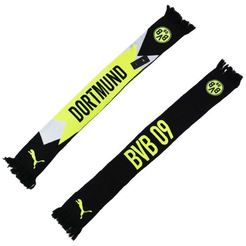 Official Puma Borussia Dortmund BVB Fan Scarf – Licensed Merchandise, Black & Yellow Alert