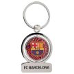 Official FC Barcelona Metal Spinner Keyring – Silver Finish (50mm x 40mm)