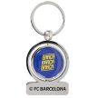 Official FC Barcelona Metal Spinner Keyring – Silver Finish (50mm x 40mm)