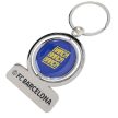 Official FC Barcelona Metal Spinner Keyring – Silver Finish (50mm x 40mm)