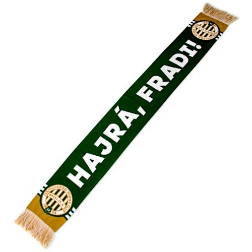 Green Knitted "Hajrá, Fradi" Scarf with Golden Ends – Ferencváros Spirit Around Your Neck