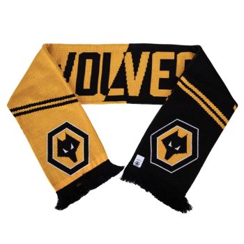   Official Wolverhampton Wanderers FC Scarf – Yellow & Black, Double Sided Knit