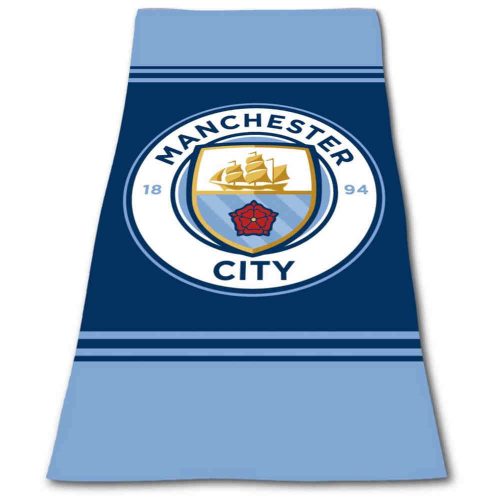 Manchester City FC quick-dry microfibre beach towel 70×140 cm – official Man City fast drying towel