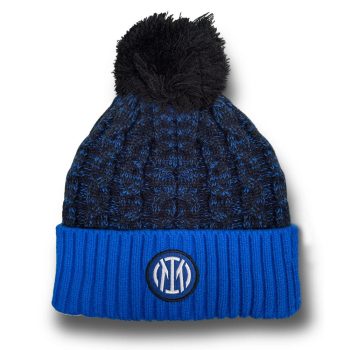   Official FC Inter Pom Pom Beanie Black Blue – Winter Berretto