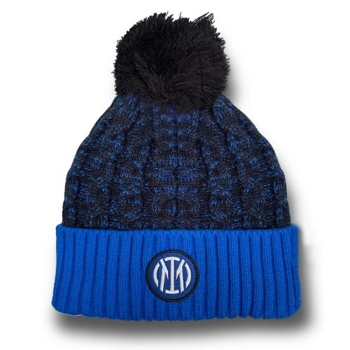 Official FC Inter Pom Pom Beanie Black Blue – Winter Berretto