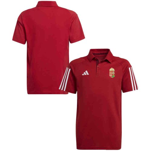 Adidas Hungary Child's Collared Supporter Polo Shirt – Red