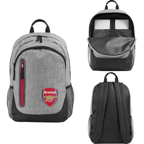 Official Arsenal FC Premium Backpack – Heather Grey, Laptop Pocket