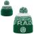 Green-White Striped Fradi Knitted Beanie with Pom-Pom – Embroidered FTC Crest
