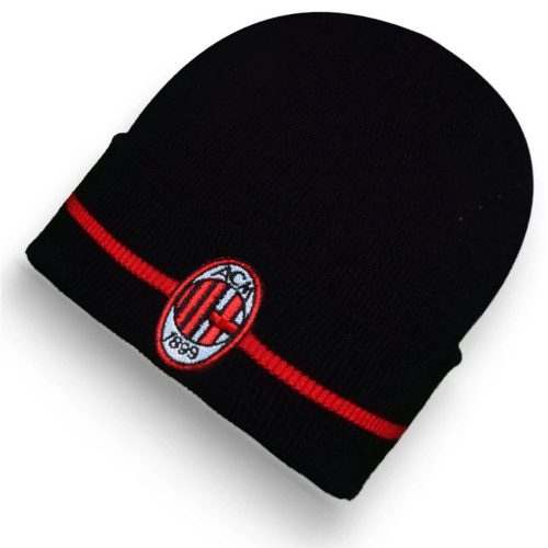 Official AC Milan Black Two-Tone Beanie – Red Trim Acrylic 1899