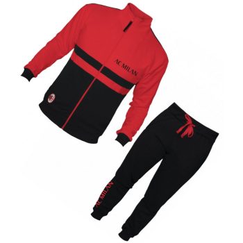   AC Milan﻿ men's homewear tracksuit – official red‑black cotton fleece jogger set autumn/winter