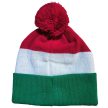 Hungary Bobble Hat (Crested Front) – Official Supporters’ Knitted Tricolor Beanie