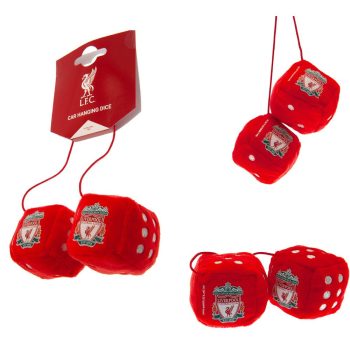   Liverpool FC Hanging Dice, Red Plush Dice Pair, Premier League Gift