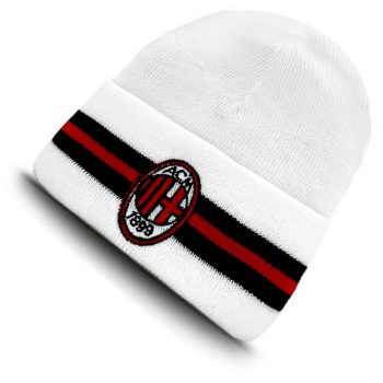   Official AC Milan Two-Tone Beanie – Red Black Striped Acrylic 1899