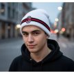 Official AC Milan Two-Tone Beanie – Red Black Striped Acrylic 1899