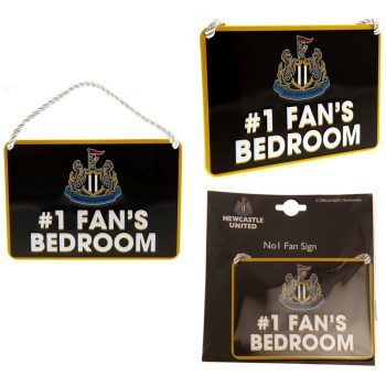    Newcastle United Bedroom Sign,  No.1 Fan Metal Sign, Premier League Gift