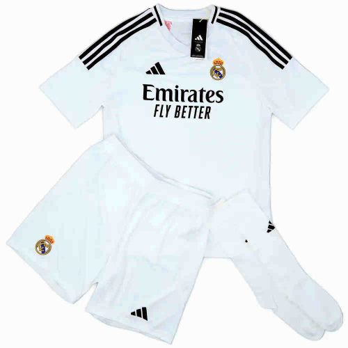 Adidas Real Madrid Kids Home Kit – White Aeroready Technology