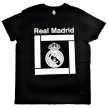 Real Madrid Black T-Shirt with White Logo and Text