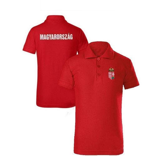Hungary Child's Collared Supporter Polo Shirt – Red
