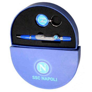   Official SSC Napoli Gift Set – Ballpoint Pen and Keychain in Presentation Box