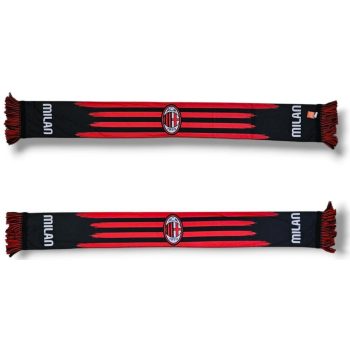   Official AC Milan Scarf Polyester Red-Black – Fan Sciarpa 100%