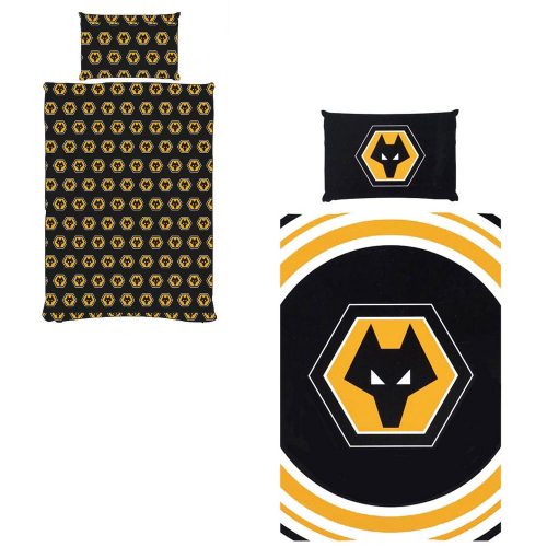 Wolverhampton Wanderers  Football Single Duvet Cover and Pillowcase Premier League Design Bedding