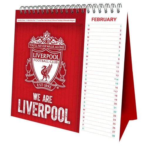 Liverpool FC Desktop Calendar for 2026