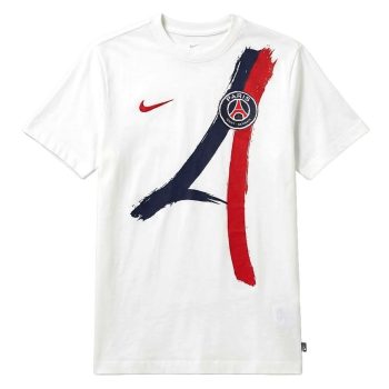   Official Nike Paris Saint-Germain (PSG) Cotton T-Shirt – White, Away Kit Inspired