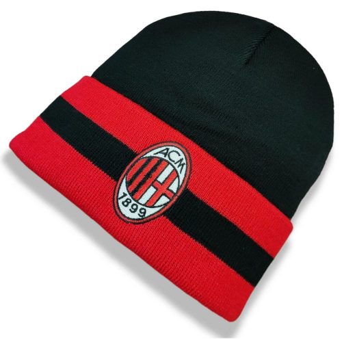Official AC Milan Two-Tone Beanie Black-Red – Acrylic Fan Hat 1899