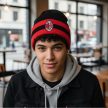 Official AC Milan Two-Tone Beanie Black-Red – Acrylic Fan Hat 1899