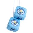 Manchester City FC Hanging Dice, Blue Plush Dice Pair, Premier League Gift