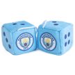 Manchester City FC Hanging Dice, Blue Plush Dice Pair, Premier League Gift