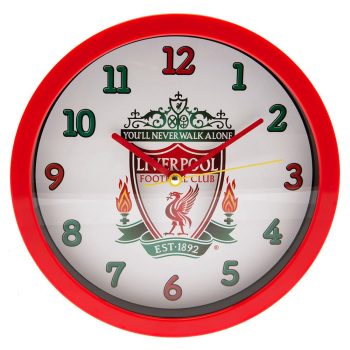   Liverpool FC Wall Clock – Red with White Clock Face and Classic LFC Crest, Official Licensed Product, Kids Room