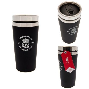   Liverpool FC Executive stainless steel travel mug 450 ml – matte black double‑walled thermal cup