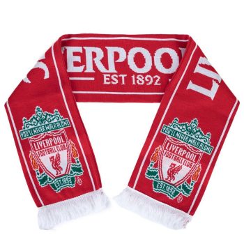 Liverpool Established 1892 Knit Scarf in red and white