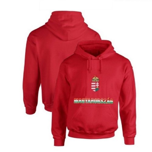 Hungary Kids Hoodie with Crest – National Team Sweatshirt (Red)