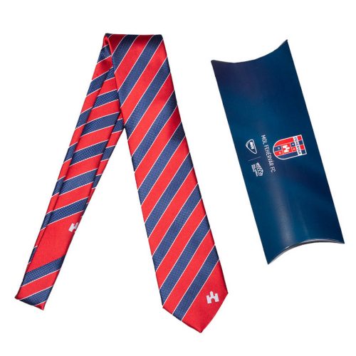 Fehérvár FC Tie, Red and Blue Striped, Adult Size, Gift Boxed
