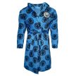 Manchester City F.C. Men's blue Dressing Gown – Fleece Hooded Robe with Club Crest