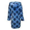 Manchester City F.C. Men's blue Dressing Gown – Fleece Hooded Robe with Club Crest
