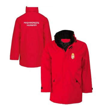   Hungary Waterproof Hooded Jacket – National Team Coat (Red)