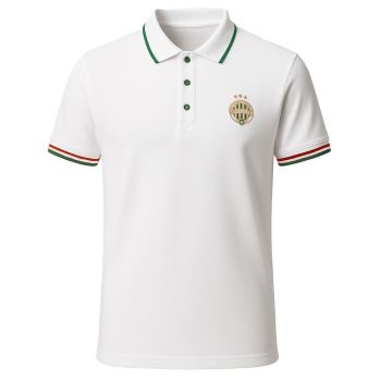   Ferencváros Polo Shirt (White) – FTC Crested Supporter Polo with Tricolor Trim
