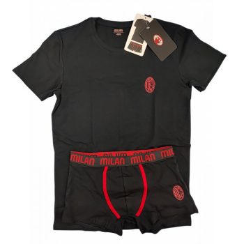   AC Milan﻿ short underwear set – cotton elastane men's tee + boxer briefs