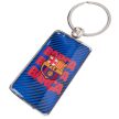 Official FC Barcelona Metal Keyring – Rectangular Silver Finish